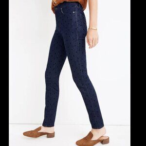 Madewell 9" Mid Rise Flocked Polka Dots Skinny Jeans Women's size 29